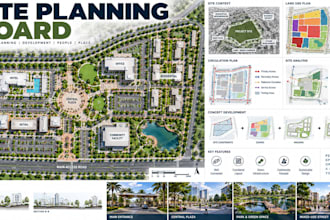 design site planning presentation boards development site concepts