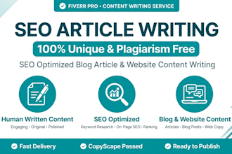 write SEO optimized blog article for business