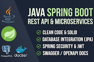 develop robust backend rest API using java and spring boot