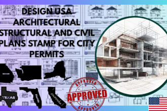 design usa architectural structural and civil plans stamp for city permits