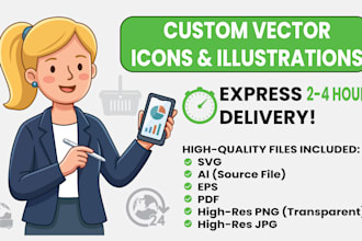 design custom vector icons and illustrations for your brand