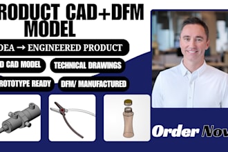 design product cad with dfm, technical drawings and prototype