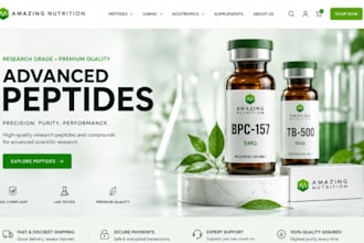 design peptide website supplement website research peptide website peptide store