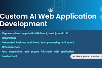 be your ai software developer full stack web developer, ai web app, ai website