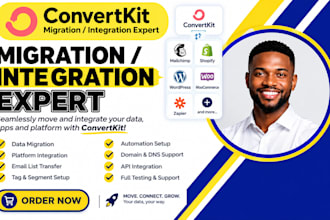 migrate and integrate convertkit, email list and automation