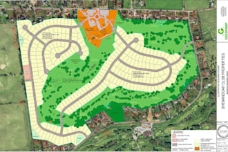 draw vector site plan or map illustration for real estate property