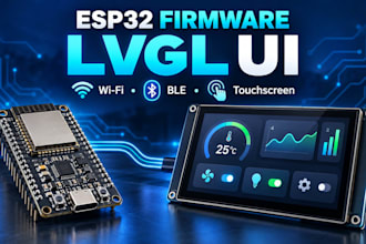 develop esp32 firmware and lvgl touchscreen gui