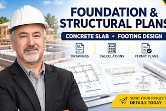 structural engineer drawing foundation design concrete slab footing permit USA