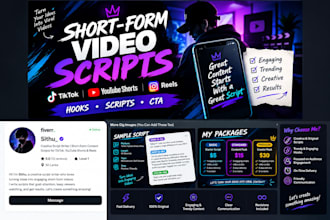 write engaging tiktok, youtube shorts and reels scripts
