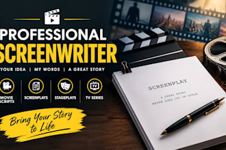 be your expert screenwriter for movie script, screenplay, stageplay, TV series