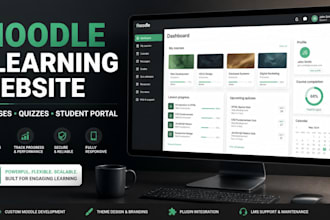 build an elearning website with moodle, courses and student portal, scorm setup
