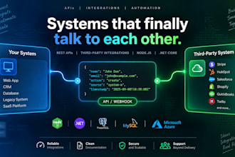 develop rest apis and third party integrations in node js or net core