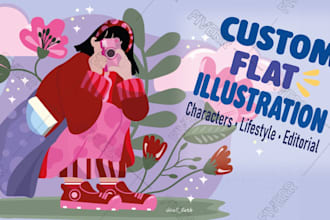 create custom flat character illustrations
