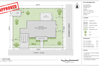draw accurate site plans and plot plans for city permit applications very fast