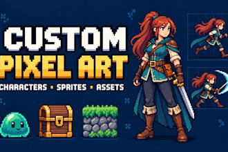 create custom 2d pixel art for you