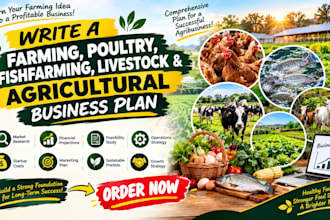 write a farming poultry fishfarming livestock agricultural business plan