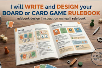 write and design your board game, tabletop game card game rulebook