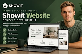showit website design, redesign or SEO optimization setup, showit template