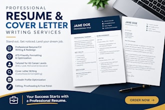 write an ats professional resume and cover letter