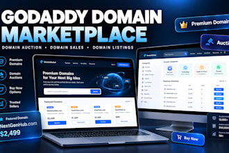 create godaddy marketplace domain auction website domain sales platform