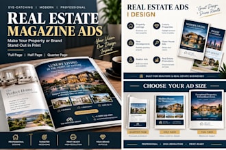 design professional real estate magazine ads