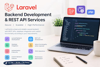 develop a laravel backend, rest API and database