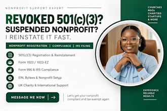 do non profit registration reinstate revoked 501c3 990, 1023ez obtain 501c3 ein