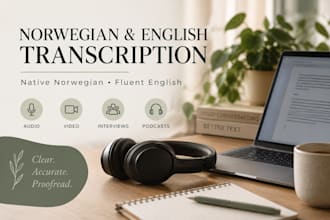 transcribe norwegian and english audio or video