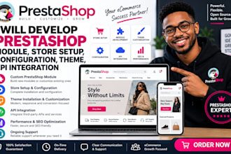 develop prestashop module, store setup, configuration, theme, api integration