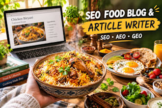 write your SEO food blogs and articles as your writer
