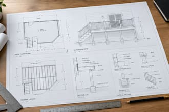 draw deck permit plans, framing plans and architectural drawings