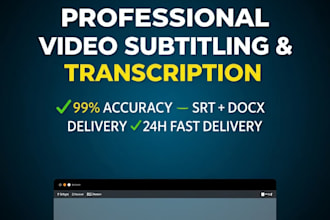 translate bengali video to english with srt in 24 hrs