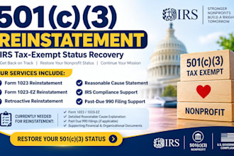 be  501c3 reinstatement consultant for irs tax compliance
