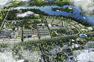 design urban landscape, town structure layout, site building, real estate plan