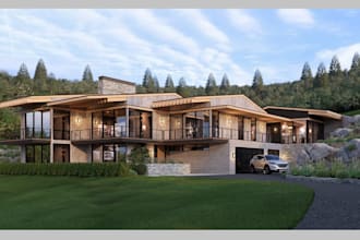 do 3d exterior design, interior design and 3d rendering