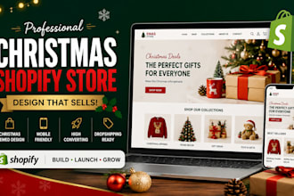 build, design christmas shopify store, shopify dropshipping store for christmas