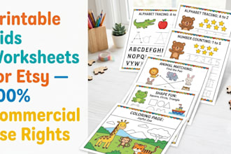 create printable preschool worksheets for etsy sellers