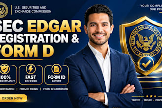 do sec edgar registration, obtain cik code, and file form id and form d