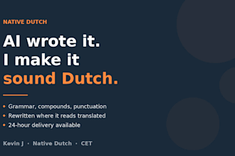 proofread and fix your ai generated dutch content so it reads human