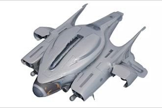 create 3d spaceship model, sci fi starship, mech and spacecraft