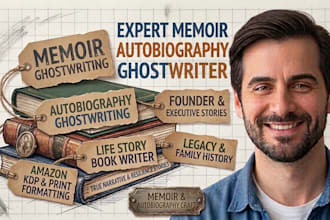 be your memoir book ghostwriter, autobiography, or life story ebook writer