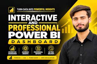 create interactive power bi dashboard, data visualization and power bi report