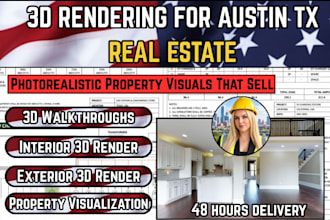 create 3d renderings for austin tx real estate listings and properties