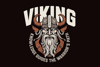make a fierce custom vikings mascot logo for your  company