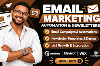 design wix squarespace email newsletters automated campaigns mailchimp klaviyo