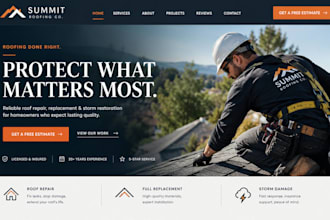 build wix roofing website squarespace roofing contractor roof repair website