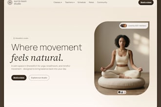 build wix wellness website pilates yoga studio fitness membership booking site