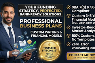 sba loan business plan with financial projections, lender ready funding strategy
