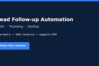 automate hvac plumbing lead follow up SMS email