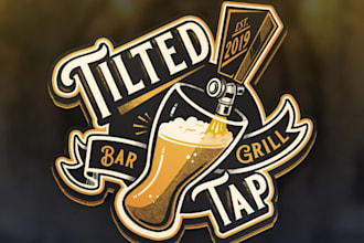 design family owned microbrewery new logo with beer bar brand